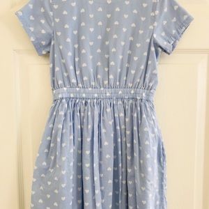 Crewcuts Crew Cuts Blue Heart Print Dress 8